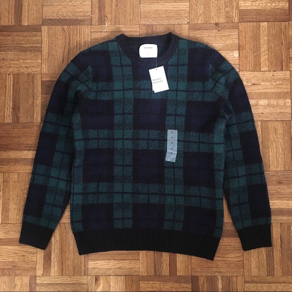 green checkered sweater